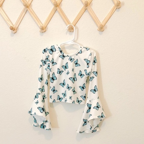 Blue butterfly top - Picture 1 of 1